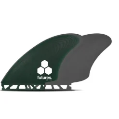 Futures AMK Glass Twin Keel Green/Gray Fin Set