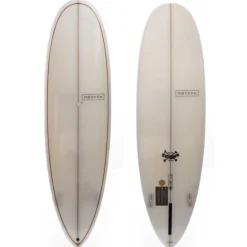 Modern 6'8 Love Child Black & Burnt Orange Pinline Surfboard