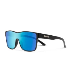 Suncloud Biff Matte Black/Blue Mirror Sunglasses