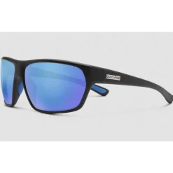 Suncloud Boone Matte Black Blue Mirror Polarized Lens Sunglasses