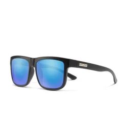 Suncloud Quiver Matte Black/Blue Mirror Sunglasses